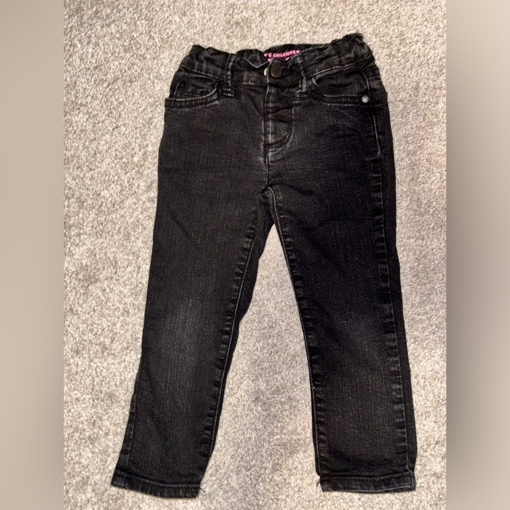 Toddler girl black wash skinny jeans